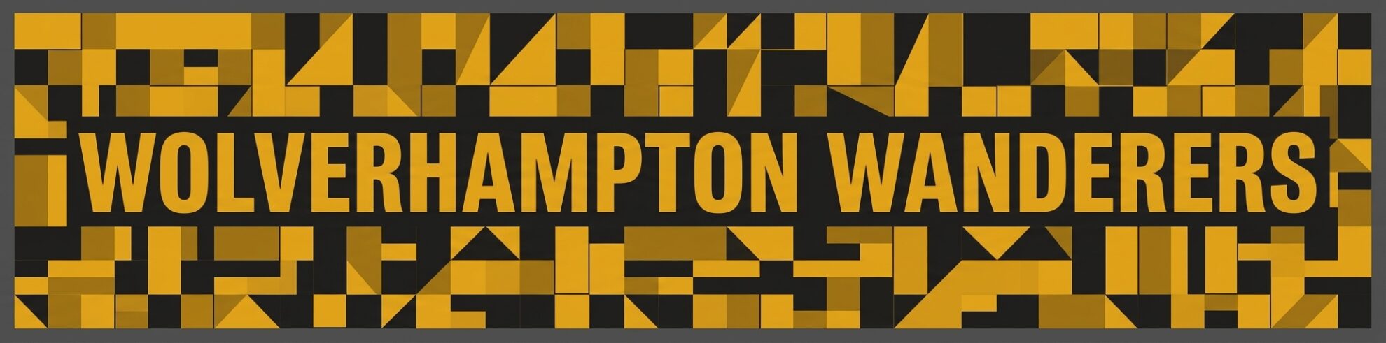 Wolverhampton Wanderers category banner featuring old gold and black kit colors for club legend t-shirts and stadium prints.